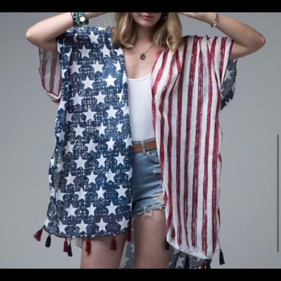 Patriotic kimono/cover up - Picture 2 of 3